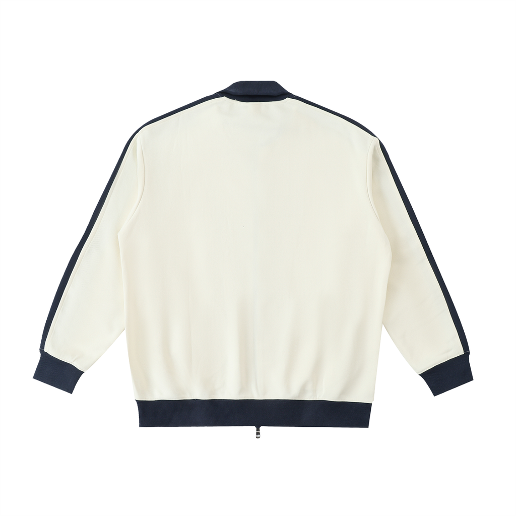 Contrast Trim Stand Collar Jacket