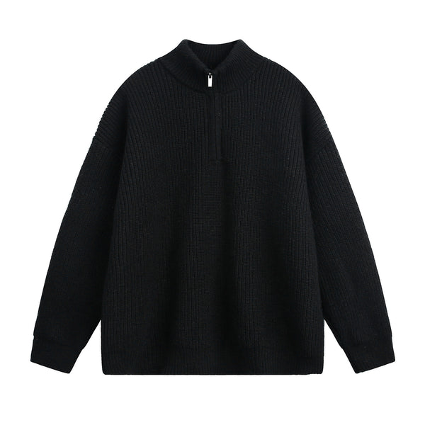 Half-Zip Stand Collar Sweater