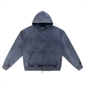 Snow Wash Oversized Zip-Up Hoodie