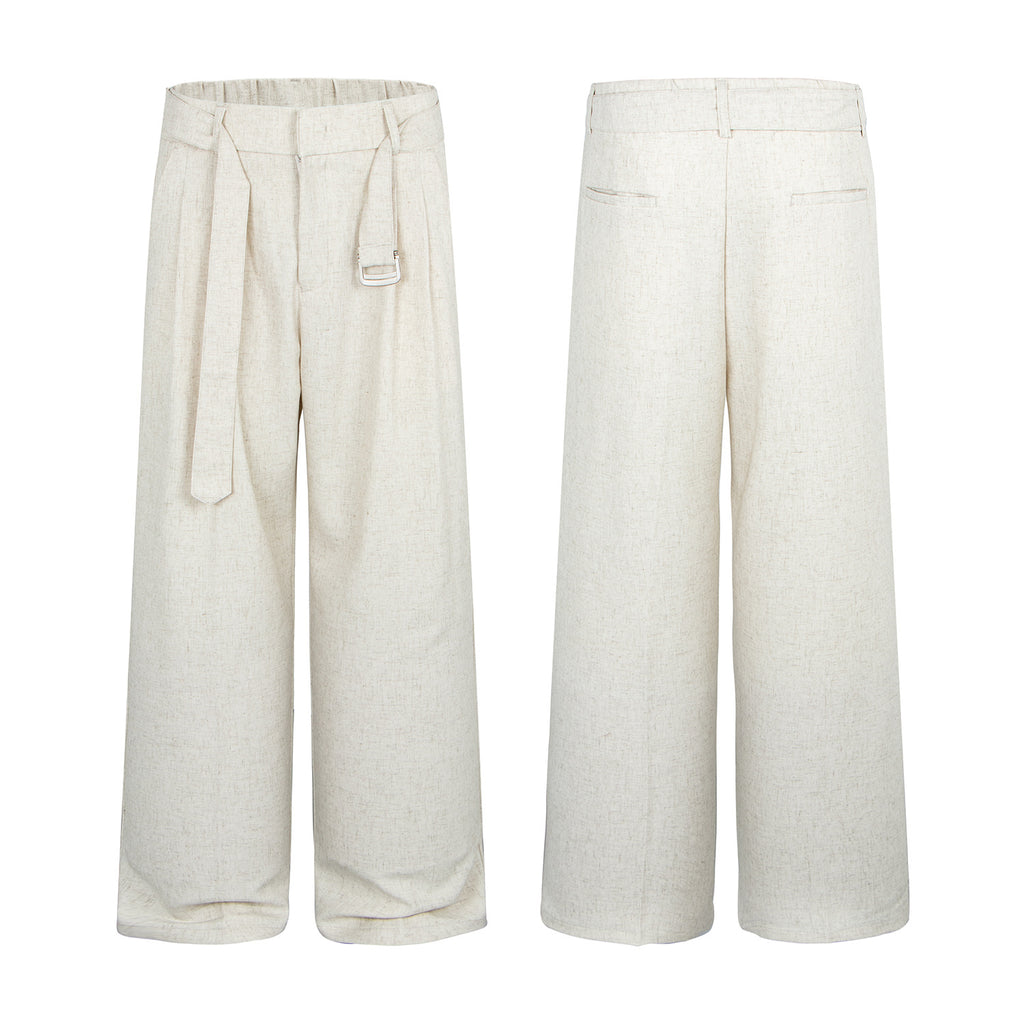 Chiffon Elegance Belted Pants