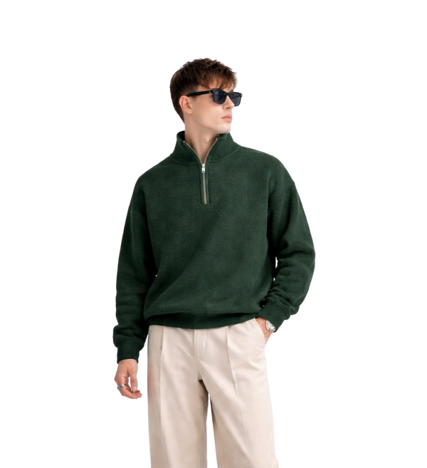 Stand Collar Knit Pullover