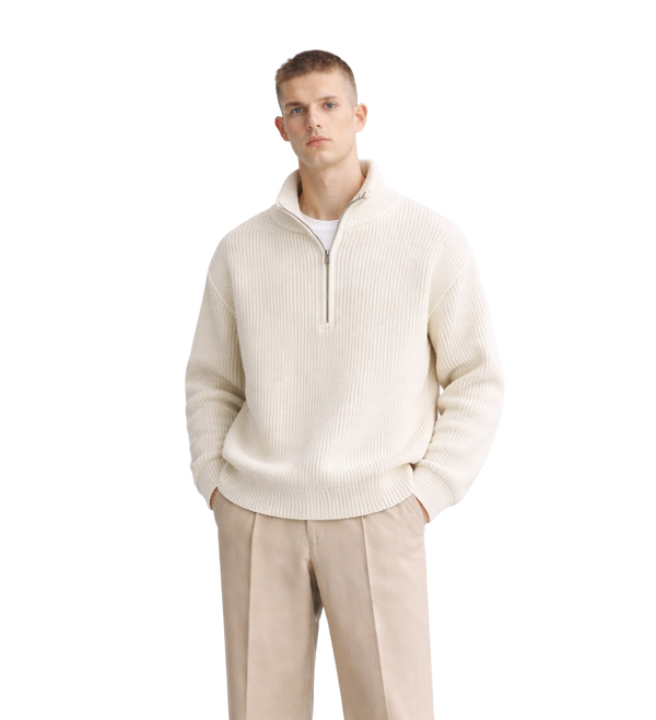 Half-Zip Stand Collar Sweater