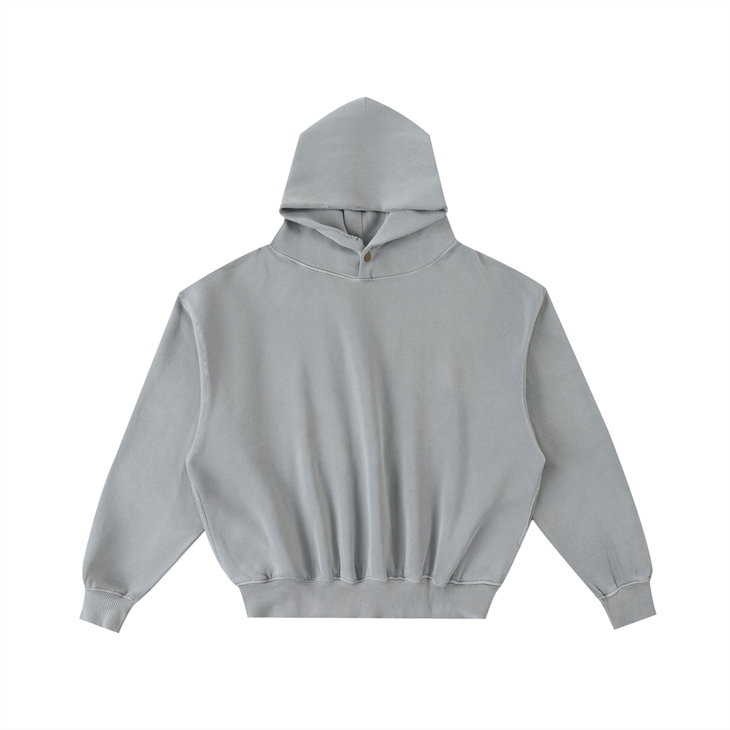 Frayed Enzyme Washed Fleece Hoodie